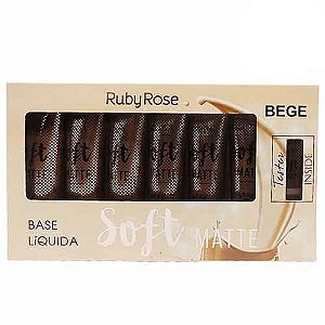 Base Soft Matte Ruby Rose HB-8050 Cor Bege 2 - Box c/ 06 unid