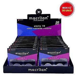 Cílios Postiços Efeito 7D Linha Premium Macrilan CL9-1 - Box c/ 20 unid