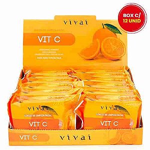 Lenço de Limpeza Facial Vitamina C Vivai 5057.1.1 - Box c/ 12 unid