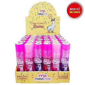 Brilho Labial Lhama Maria Pink MP10009 - Box c/ 36 unid