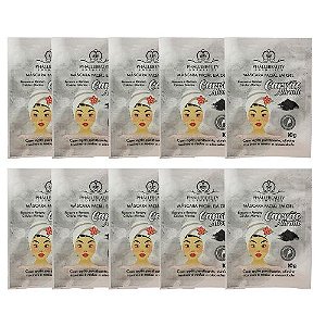 Máscara Facial Esfoliante Carvão Ativado Phállebeauty PH0081 - Pcte c/ 10 unid