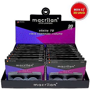 Cílios Postiços 7D Premium Efeito Alongado Macrilan CL9-5 - Box c/ 20 unid