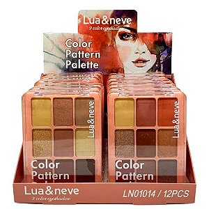 Paleta de Sombras Color Pattern Palette Lua & Neve LN01014 - Box c/ 12 unid