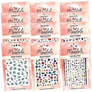 Adesivo Decorativo para Unhas Mandala DF-3112 - Pcte c/ 12 unid