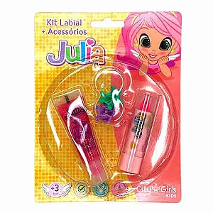 Kit Labial + Acessórios Infantil Julia City Girls CGK015