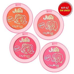 Blush Infantil Julia City Girls CGK014 - Kit c/ 04 unid