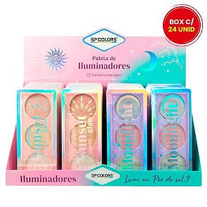 Paleta de Iluminador Sunset Glow & Moonlight SP Colors SP242 - Box c/ 24 unid