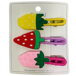 Kit Presilha Prendedor para Cabelo Infantil Frutas Dafu DF-PR121026-08-05