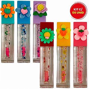Lip Gloss Infantil Collection Miss Betty 2214 - Kit c/ 06 unid