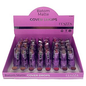 Batom Bastão Matte Cover Drops Fenzza FZ20031 - Box c/ 32 unid