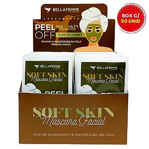 Máscara Facial Peel Off Óleo de Jojoba Soft Skin Bella Femme - Box c/ 50 unid