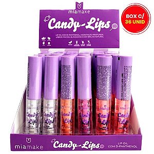 Lip Oil com D-Pantenol Candy Lips Mia Make 262 - Box c/ 36 unid