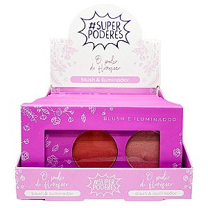 Paleta de Blush e Iluminador O Poder do Florescer Cor 02 Super Poderes  - Box c/ 12 unid