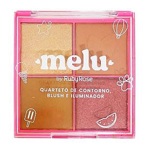 Quarteto de Contorno, Blush e Iluminador Melu Ruby Rose HB-7531/1