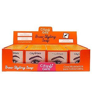 Cera Modeladora para Sobrancelha Brow Styling Soap City Girls CG285 - Box c/ 24 unid