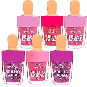 Brilho Labial Picolé Maria Pink MP10027 - Kit c/ 06 unid