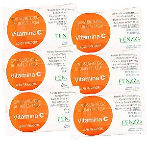 Toalhas Umedecidas de Limpeza Facial com Vitamina C Fenzza FZ51014 - Kit c/ 06 unid
