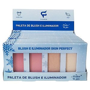 Paleta de Blush e Iluminador Cor 01 Pontos de Luz Fashion Makeup - Box c/ 12 unid