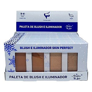 Paleta de Blush e Iluminador Cor 03 Pontos de Luz Fashion Makeup - Box c/ 12 unid