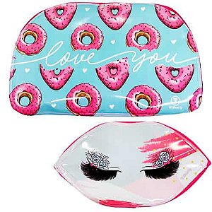 Kit com 02 Necessaire Love You Donuts Trilharty KO62