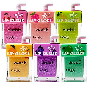 Lip Gloss Suco Fresco Febella LG4055 - Kit c/ 06 unid