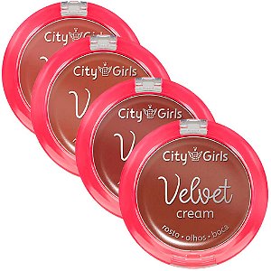 Blush Multifuncional Velvet Cream City Girls CG311 - Kit c/ 04 unid