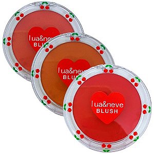 Blush Compacto Cereja Lua & Neve LN02172 - Kit c/ 03 unid