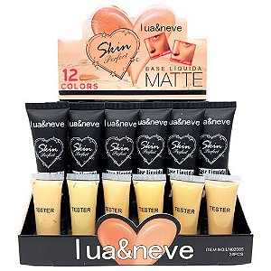 Base Líquida Matte Skin Perfect Lua & Neve LN02085 - Box c/ 24 unid