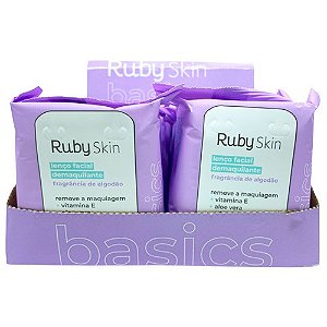 Lenço Facial Demaquilante Basics Ruby Skin Ruby Rose HB-203 - Box c/ 12 unid