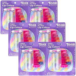 Paleta de Gloss Lip Colors Teen Fenzza SKV12011179 - Kit c/ 06 unid