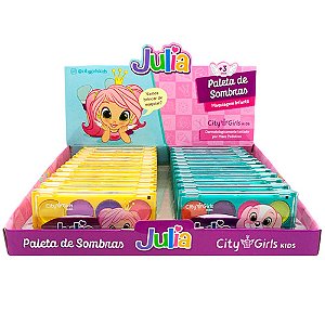 Paleta de Sombras Infantil Julia City Girls CGK033 - Box c/ 24 unid