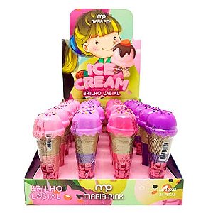 Brilho Labial Ice Cream Maria Pink MP10028 - Box c/ 24 unid