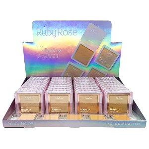 Pó Compacto Facial Grupo 01 Cores Claras Ruby Rose HB-858/G1 - Box c/ 36 unid