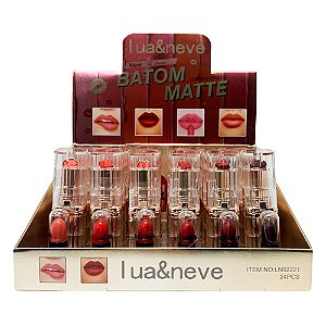 Batom Bastão Matte Longa Duração Lua & Neve LN02221 - Box c/ 24 unid