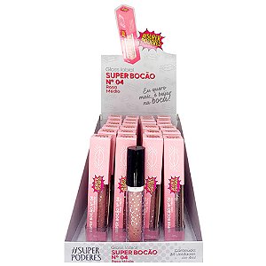 Gloss Labial Super Bocão N° 04 Rosa Médio Super Poderes GSBSP04 - Box c/ 24 unid