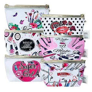 Necessaire Estampada Miss France MF-0717 - Kit c/ 06 unid