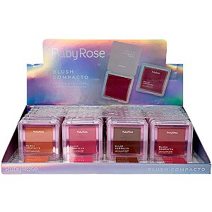 Blush Compacto Acetinado Ruby Rose HB-861 - Box c/ 24 unid