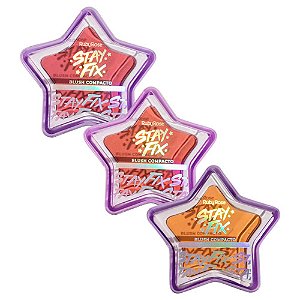 Blush Compacto Estrela Grupo 01 Stay Fix Ruby Rose HB-574-G1 - Kit c/ 03 unid