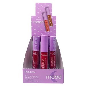 Batom Líquido Mood Satisfaction 02 Ruby Rose HB-566-S2 - Box c/ 12 unid