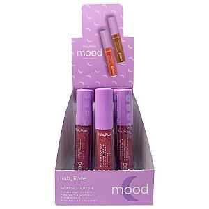 Batom Líquido Mood Calm 07 Ruby Rose HB-566-S7 - Box c/ 12 unid