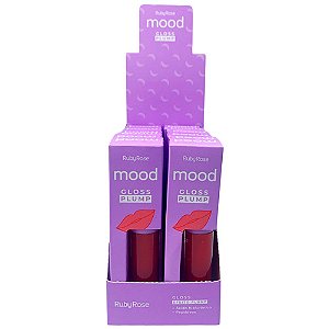 Gloss Labial Efeito Plump Mood Ruby Rose HB-573 - Box c/ 12 unid