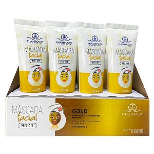 Máscara Facial Peel Off Gold Phállebeauty PH0049 - Box c/ 12 unid