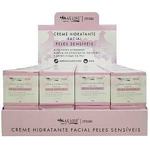 Creme Hidratante Facial Peles Sensíveis Max Love - Box c/ 32 unid