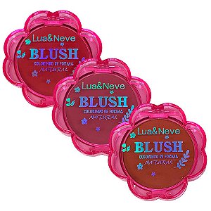 Blush Compacto Trevo Lua & Neve LN02329 - Kit c/ 03 unid