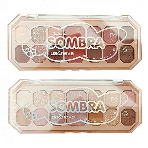 Paleta de Sombras 13 Cores Lua & Neve LN02261 - Kit c/ 02 unid