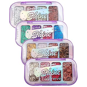 Paleta de Sombras Glitter Shine Lua & Neve LN02225 - Kit c/ 04 unid