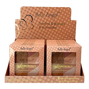 Paleta de Sombra & Bronzer & Iluminador Belle Angel B122 - Box c/ 12 unid