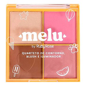 Quarteto de Contorno, Blush e Iluminador Melu Ruby Rose HB-7531/2