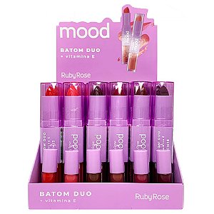 Batom Duo Grupo 03 Ruby Rose HB-8614/G3 - Box c/ 36 unid