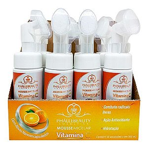 Mousse Micelar Vitamina C Espuma de Limpeza Facial Phállebeauty PH0725 - Box c/ 12 unid